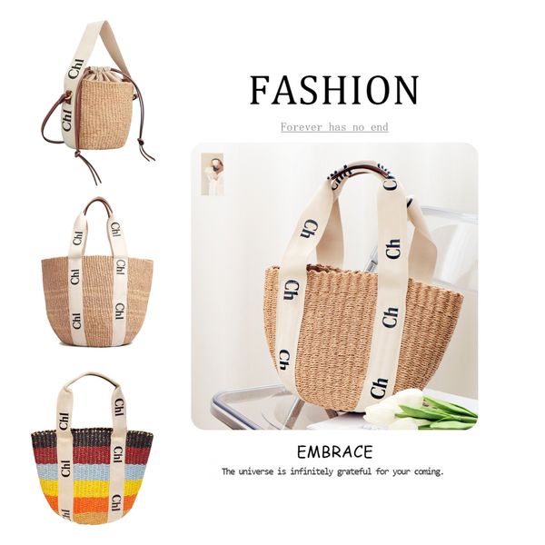 Fashion large Woody Rafias travel Beach basket tote Borse Donna uomo Designer Borse estate tessuto Paglia spalla di lusso Crossbody borse palestra shopping pochette