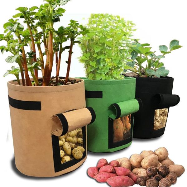 Plantadores pants tomates saco de cultivo de batata com alças flores vegetais sacos de plantador home jardim acessórios de plantio