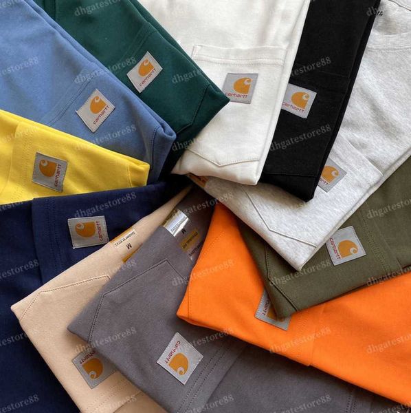2023 Europäische und neue Mode-T-Shirts von Tooling Brand Carhart Pocket Plain Sleeves Short Tee American Version Atmungsaktives Design 85ess