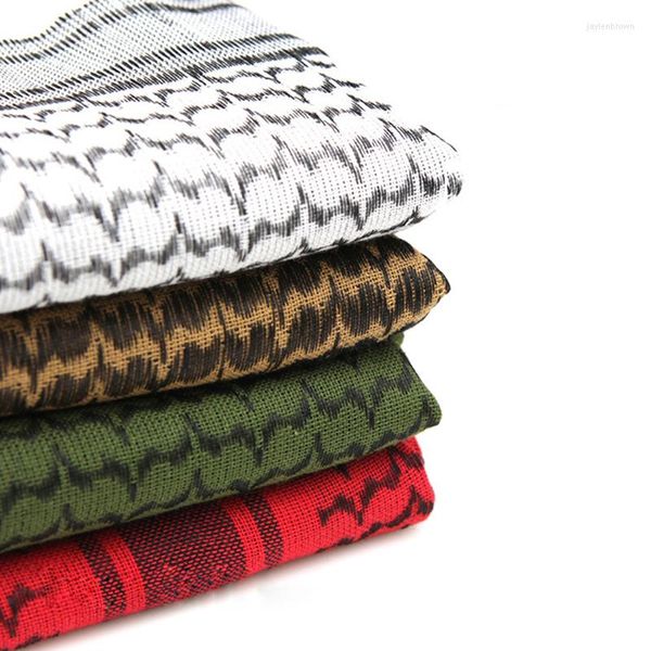 Bandanas shemagh deserto tático lenço hijab lenço muçulmano lenço de cabeça islâmica algodão árabe keffiyeh cabeça de pescoço para homens e mulheres