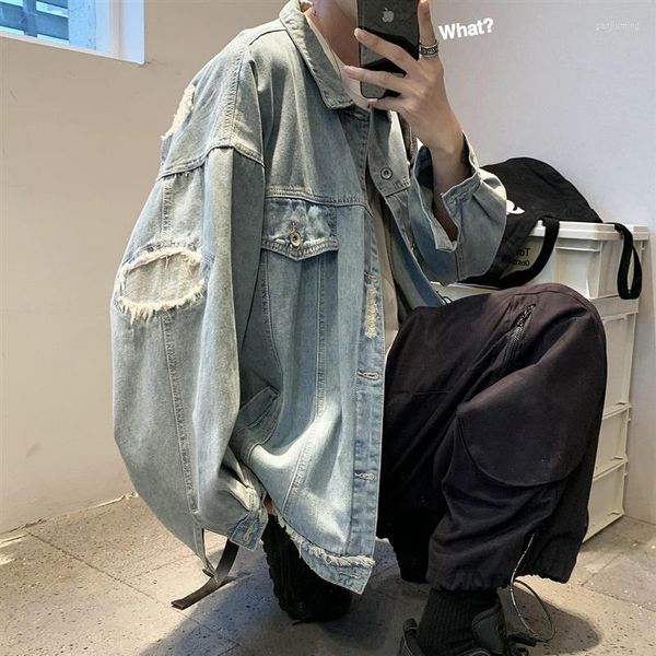 Мужские куртки Godlikeu Summer Hole Street Jean Coat Мужская весенняя осень осенняя корея