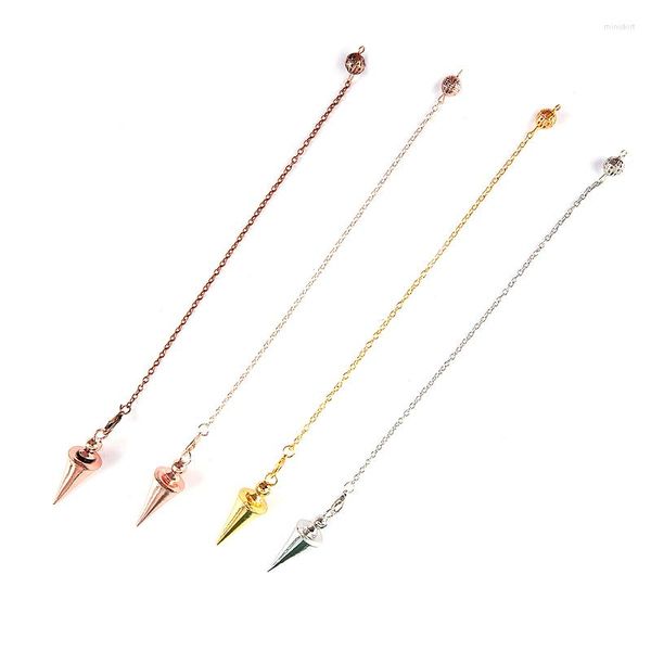 Colares pendentes Cone Metal Pendulum para Antique Copper Gold-Color Gold Spiritual Pendulo Healing Pendule Jewelry Gift