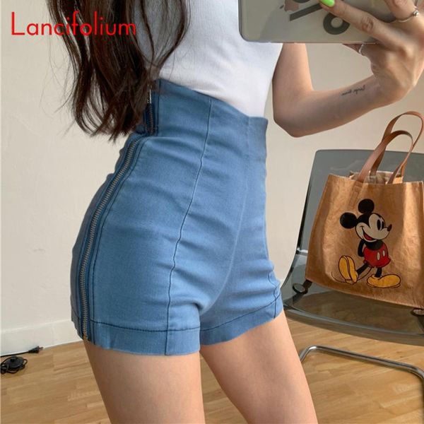 Shorts Sexy Black Denim Shorts Donne Summer Bodycon Elastic High Waist Blue Jeans Shorts Shorts Ladies Corean Zipper 2020 Shorts Booty Shorts