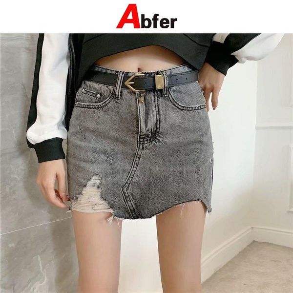 Saias abater o estilo coreano Summer Mini 2023 Salia gótica de jeans da moda Mulheres na cintura alta rasgada punk plus size 5xl y2k