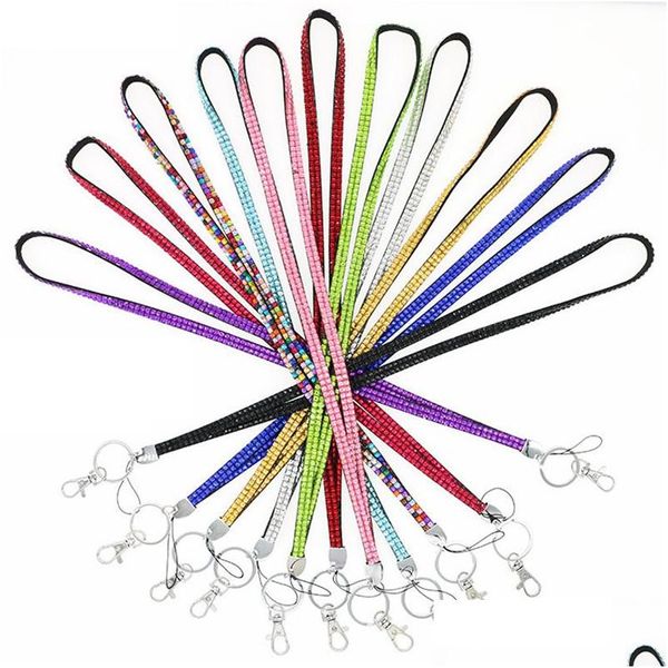 Party Favor Diamond Phone Strap Damen Dekorative glänzende Arbeitsabzeichen ID-Karte Lanyard Schlüsselanhänger Schlüsselanhänger Drop Lieferung Home Garden Fes DHS2O