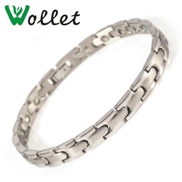 Braccialetti Wollet Gioielli 99,999% Germanio Braccialetti in titanio puro per le donne Assistenza sanitaria Energia curativa Argento metallizzato Colore oro rosa