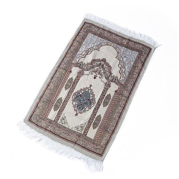 Teppiche Islamische muslimische Gebetsmatte Matten S Arabisch Türkisch Dubai Gebete Teppich Home Wear Ramadan Baumwolle Weiche Decke 110 x 70 cm Drop Lieferung Dhjwj