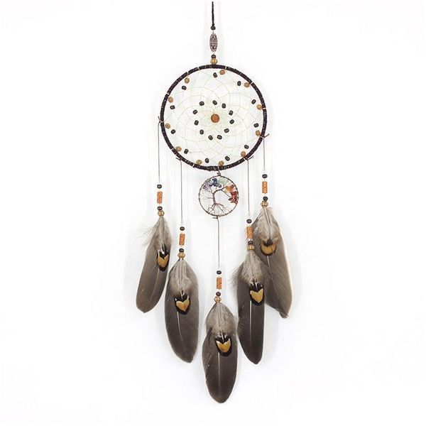 Outra decoração da casa Dreamscatcher Dreamcatcher Decoration Wind Chimes Nordic Dream Catcher Net com penas penduradas artesanato presente dro dh8m7