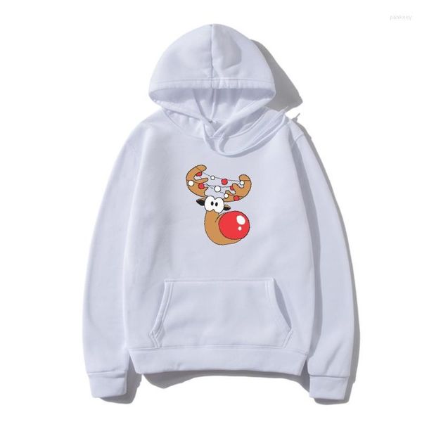 Hoodies masculino Luzes de rena Funnic Christmas Outerwear Presente de Natal