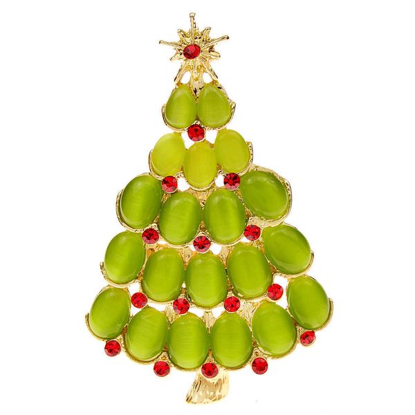 Broschen CINDY XIANG Opal Weihnachtsbaum Brosche Vintage Mode Schöne Pins Wintermantel Zubehör Party Heimdekoration Exquisites Geschenk G220523