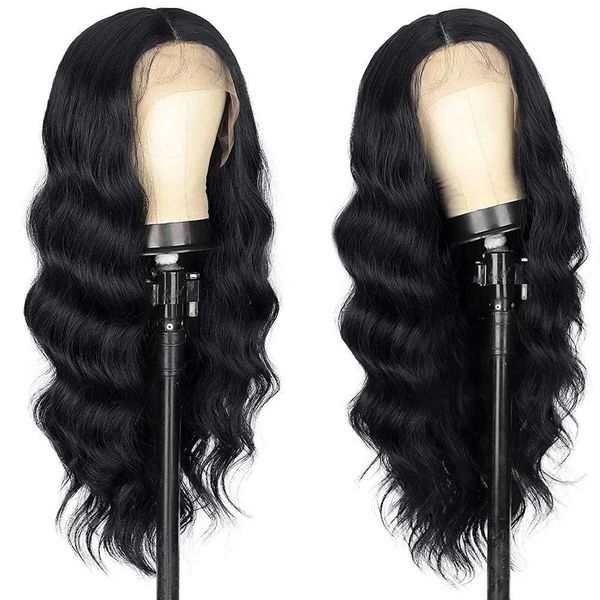 Mulher Body Wave Lace Front Wigs Highlight Lace Frontal Wigs Synthetic Omber Blonde /Red Highlight Com Preto Colorido Com Cabelo de Bebê 230524