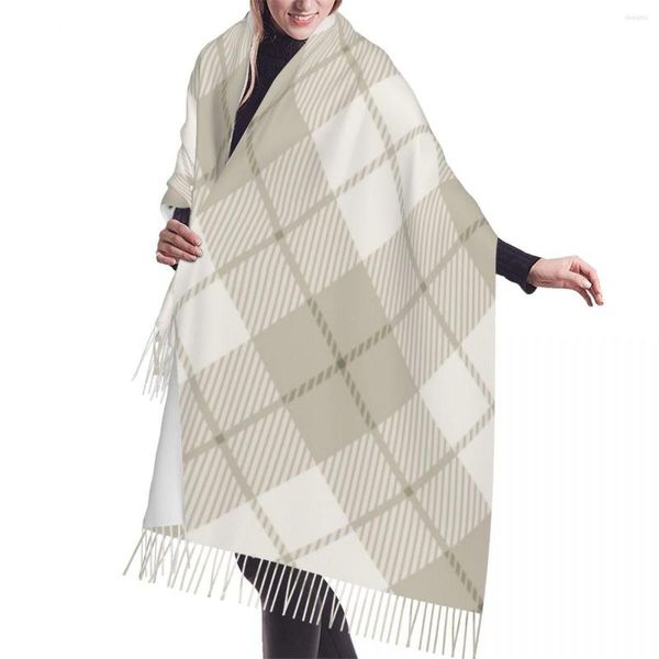 Schals Quaste Schal Große 196 68 cm Pashmina Winter Warm Schal Wrap Bufanda Weibliche Diagonal Plaid Kaschmir