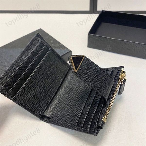 Bolso de diseñador para hombre, billetera de diseñador, tarjetero para mujer, bolso saffiano, bolsa de diseño triangular negra, titulares de pasaporte, cubierta porte monnaie sacoche de lujo XB017 E23