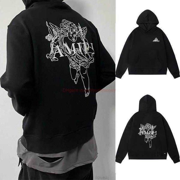 Designer Roupas Moletons Amires Am Hoodies Amies High Street Angel Cupid Steel Fork Espuma Imprimir Lane Crawford Hoodie Mens Hood