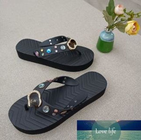 Klassische Flip-Flops mit dickem Boden, Damen-Hausschuhe aus Eva-Gummi und Kunststoff, rutschfest, Strand, Outdoor, lässig, Damen-Hausschuhe, dicker Boden mit Raute