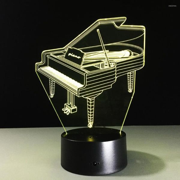 Luci notturne Power Bank Usb Led Piano 3d Lampada Touch Remote Switch Light alimentato a batteria
