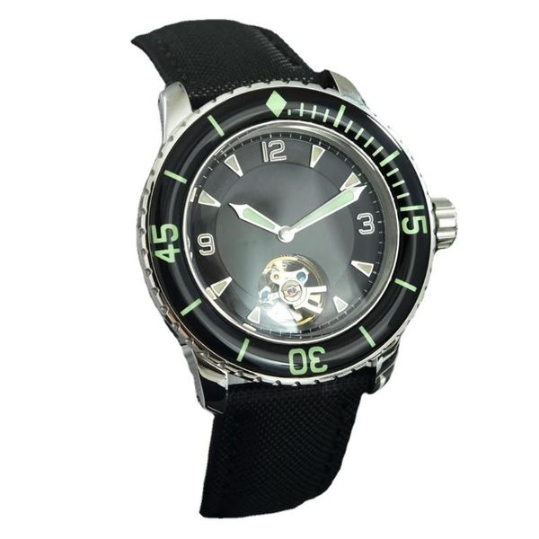 Нарученные часы мужские механические часы черные керамические холст турбиллион