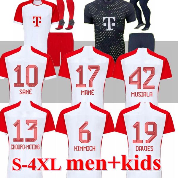 S-4XL 23 24 MUSIALA футбольные майки SANE 2023 2024 футбольная рубашка GORETZKA GNABRY BAYERNS mUNIch camisa de futebol мужские детские комплекты KIMMICH фанаты комплекты игроков