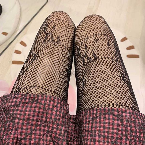 Socken Strumpfwaren Frauen Atmungsaktive Dünnschliff Kitty Cat Nachtclub Schwarze Seide Lolita Strumpfhosen Sexy Netzstrumpfhosen Emo Punk Hohe Taille Strümpfe Y23