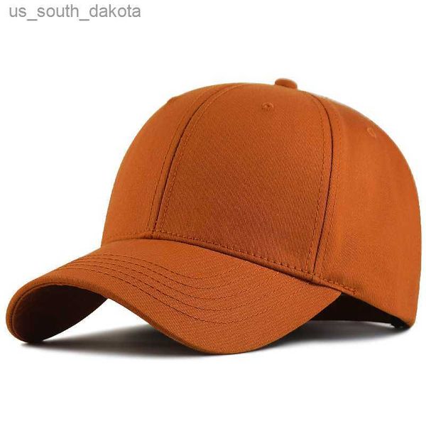Caps de bola 2023 Hard Cotton Color Solid Male Sport Hats Lady Plain Sun Cap Hiphop Snapback Caps Big Head Man Cap 57-60cm 61-68cm L230523