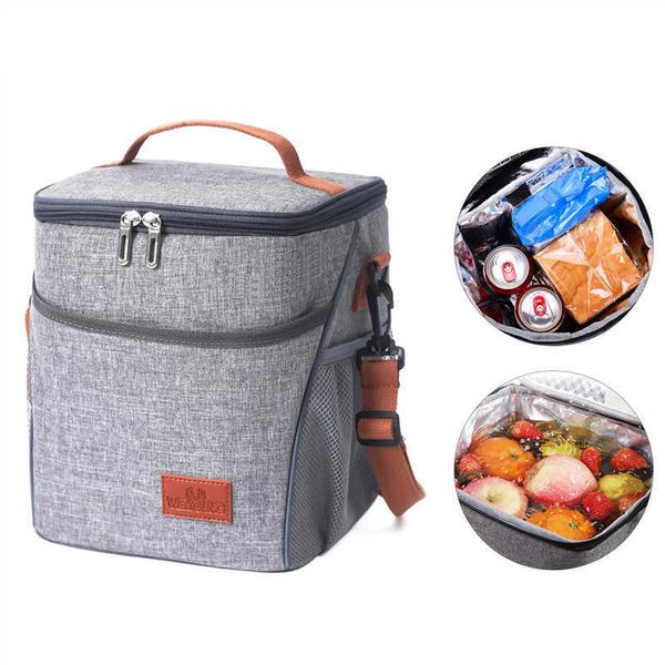 Backpacking Packs 10L impermeabile portatile pranzo caldo picnic cibo più fresco borsa pasto tracolla isolata grande capacità P230524