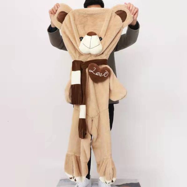 Плюшевые куклы 80-200 см Гигантская плюшевая кожа плюшевая игрушка мягкая большая большая шарф-шарф медвед