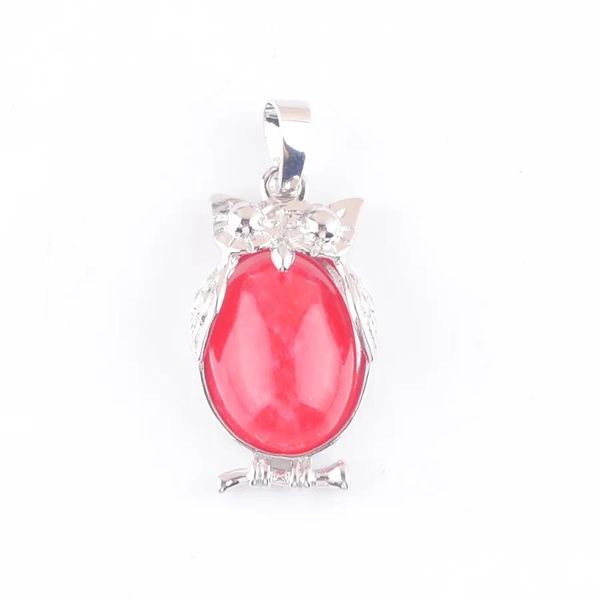 Anhänger Halsketten Naturstein Rote Jade Winzige Eule Anhänger Reiki Glückstier Niedlicher Charme Schmuck Für Frauen Mann Geschenk N4663 Drop Delive Dh9TT