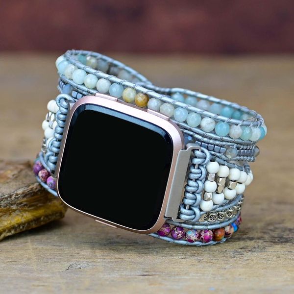 Braccialetti Vendita calda Articolo Fashion Stones Natural Fitbit Watch Strap Turquoise Stone Watch Watch Band fatto a mano Boho Fitbit Strap Wholesale Wholesale Wholesale Wholesale