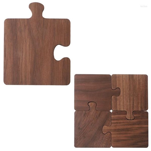 Tovagliette Puzzle in legno unico Bevanda per bevande fredde Bicchieri Bicchieri