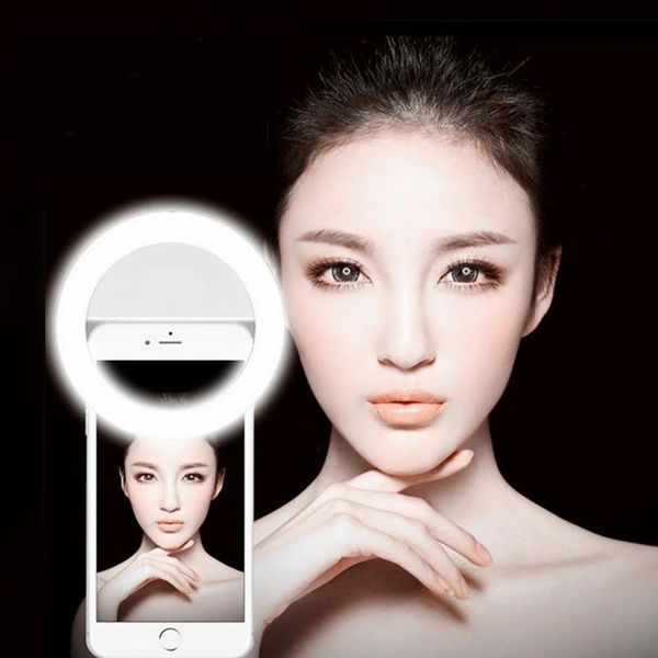 Handy Selfie Ring Blitz Objektiv Schönheit Füllen Licht Lampe Clip für Foto Kamera Für Handy Smartphone Wiederaufladbar