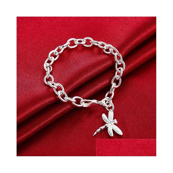 Bracelets de charme Dragonfly camarão grosso 925 Sier 8inChs GSSB282 Womens Sterling Batening Bracelet Drop Deliver