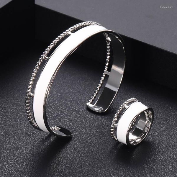 Collana Orecchini Set JaneKelly Platino Bracciali Bangle Set di anelli Dubai Bridal For Women Wedding Brincos Para As Mulheres