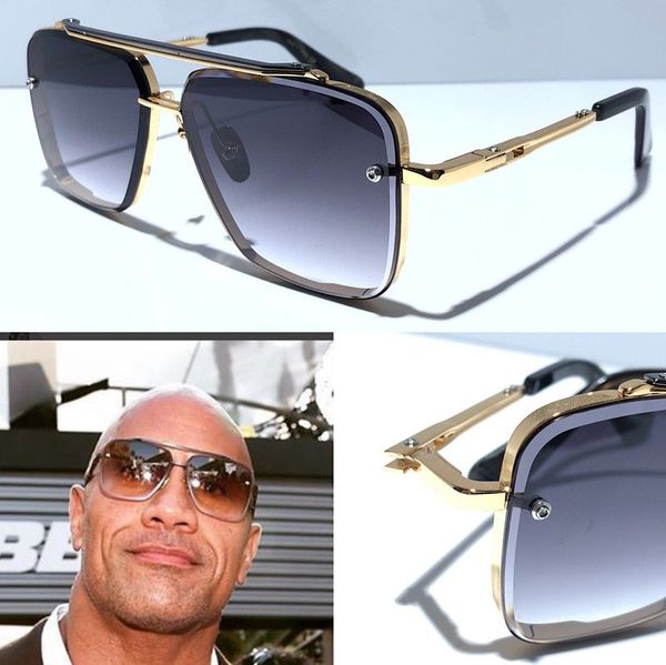 M sechs Sonnenbrillen Männer beliebtes Modell Metall Vintage Sonnenbrille Modestil quadratische rahmenlose UV 400-Linse mit Paket heißer Verkaufsstil 2023