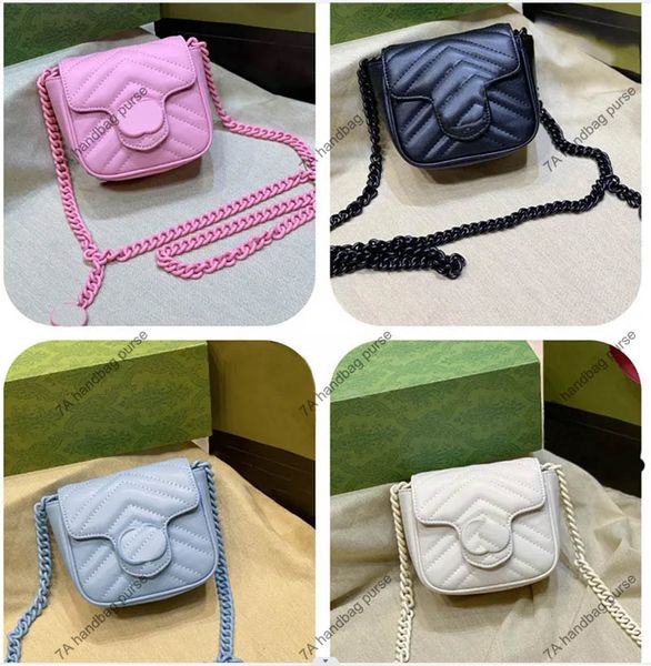 3A Designer Fanny Bags Luxo Womens Moda Macaron Celular Sacos 739599 12cm Bolsas de Couro de Cor Sólida Mini Portátil Um Ombro Saco Listrado Crossbody Bag