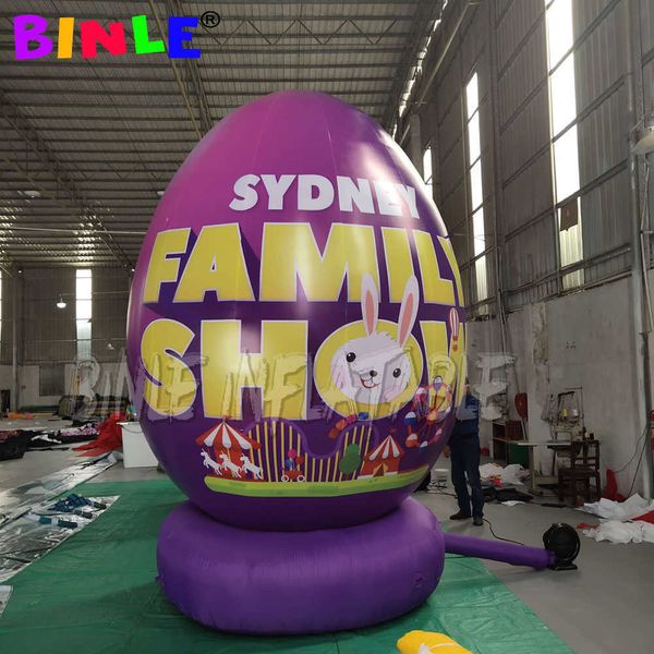 Uovo di Pasqua gonfiabile colorato carino da festa alto 4 metri con base dipinta a forma di uovo gigante Palloncino da cortile Blow Up Decorazione natalizia