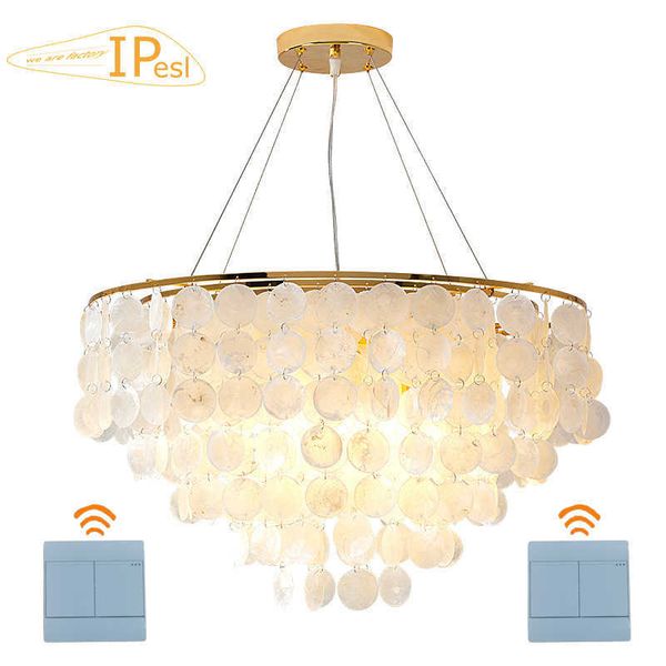 Lampade a sospensione Lampadario moderno a conchiglia a LED Luci Lampada a sospensione a soffitto in oro cromato Soggiorno Sala da pranzo Decorazione del ristorante Lampade G230524