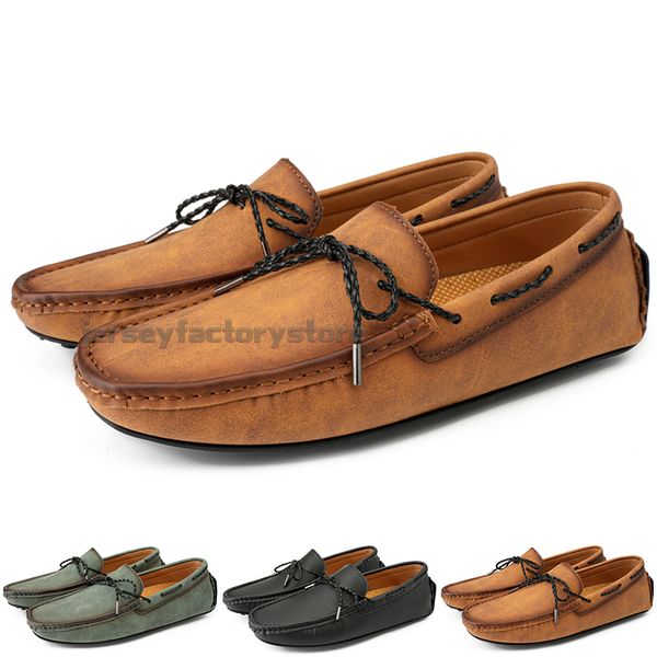 Modische Herren-Freizeitschuhe, bequem, atmungsaktiv, für den täglichen Gebrauch, Leder, Scrub Hundred, Freizeit, Schwarz, Slip-on-Mann, faule Überschuhe, Turnschuhe, Jogging-Walking-Schuh B073