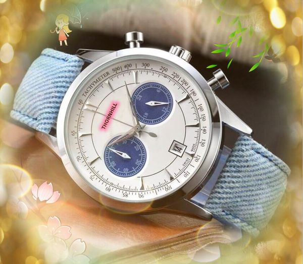 hochwertige zwei augen dail stoppuhr uhren 42mm japan quarzwerk männer uhr wasserdicht high-end männlich hübsche persönlichkeit geschäftsuhr uhren hombre