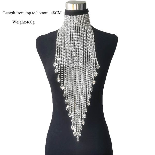 Halsketten CUIER Elegante lange Quaste, die bis zur Taille herabhängt Damenhalsketten mit Strasssteinen SS28 Glasedelsteine Riesiger Schmuck Modehalsband 230524