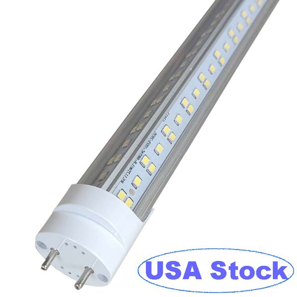 Tubo de luz LED de 4 pés LED 72W 2 pino G13 Base Cool Branco 6000k, capa transparente T8 Bypass de lastro exigido, substituição de tubo de 48 polegadas de 48 polegadas de ponta de dupla, 48 polegadas T8 72W