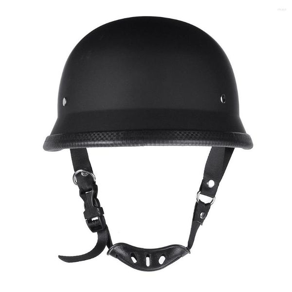 Caschi da moto Casco vintage in stile tedesco nero opaco Durevole bici da moto mezza faccia in ABS