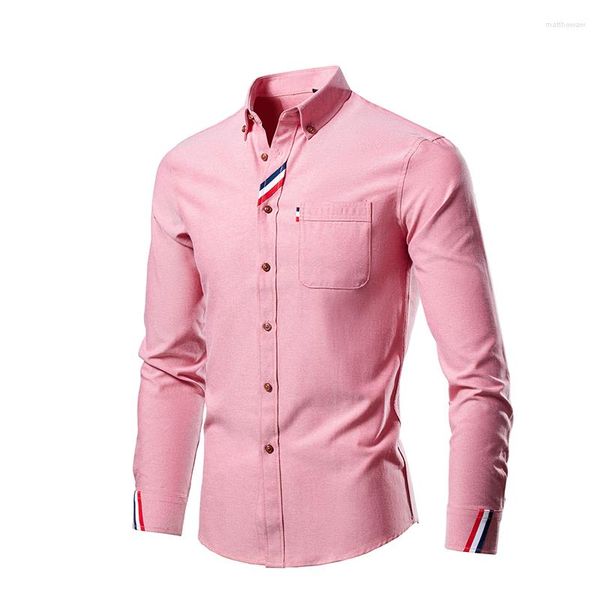 Herren-Freizeithemden Camicia Formale A Maniche Lunghe Primavera Per Uomo Camicie Eleganti Da Lavoro Con Colletto Rovesciato Basic Slim La Vi