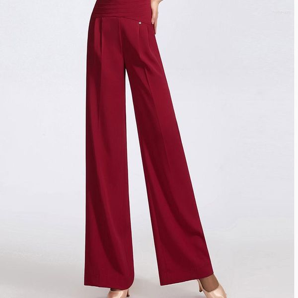 Stage Wear Ballroom Dance Pants Pantaloni da donna Red National Standard Chacha Samba Tango Latin DN12095