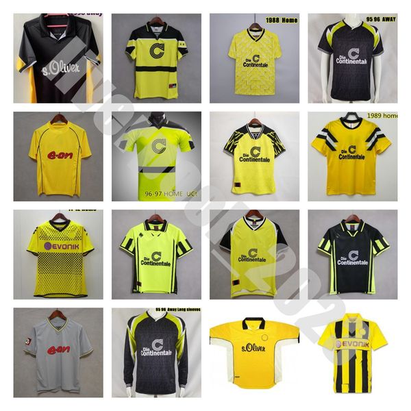 1995 96 97 Borussia Retro-Fußballtrikots dortmunds Lewandowski REUS METZELDER DEDE 98 99 2000 01 02 MOLLER AMOROSO ROSICKY BOBIC KOLLER Klassisches Fußballtrikot für Erwachsene