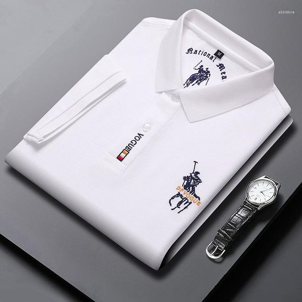 Polos masculinos Comércio exterior Roupas masculinas 2023 Verão Camisa de pólo de manga curta T marca de moda Colar Casual ME BRESSABLE ME