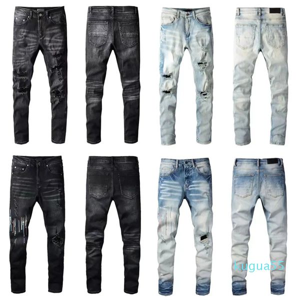 2023Designer-Jeans mit hoher Taille, Damen-Jeans, Kratzjeans, Cargo-Hosen mit geradem Bein, modische Löcher, schwarze zerrissene Jeans, schmale Passform für alte Damen