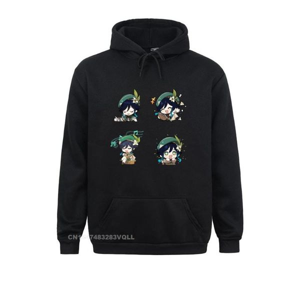 Erkek Hoodies Sweatshirts Venti Genshin Etki Rendi Sow Kadın Faddish Yaz Harajuku kapüşonlu kazak Eşsiz Uzun Kollu Başlık