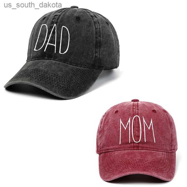 Caps de bola Novo pai mamãe bordado bordado bordado bolo de beisebol homem homem retro lavado algodão snapback baps baps esportes esportes ao ar livre sun hat unisex l230523