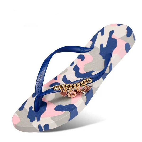 Sandalen Hot bedruckte Flip-Flops Frauen tragen Markentrend-Sandalen im Sommer Hochwertige rutschfeste Strandhausschuhe Weiche Flats Home-Schuhe 230417