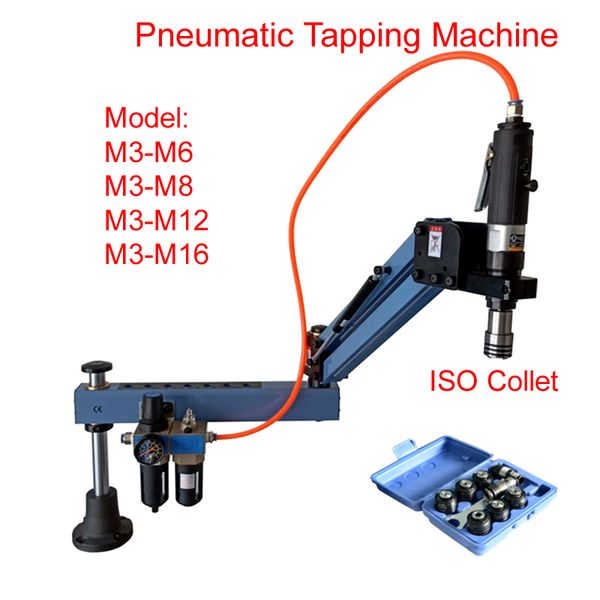 M3-M16 CNC Automatische Pneumatische Gewindeschneidmaschine Luft Gewindeschneidmaschine Pneumatische Tapper Werkzeug Universal Kopf Mit Spannfutter